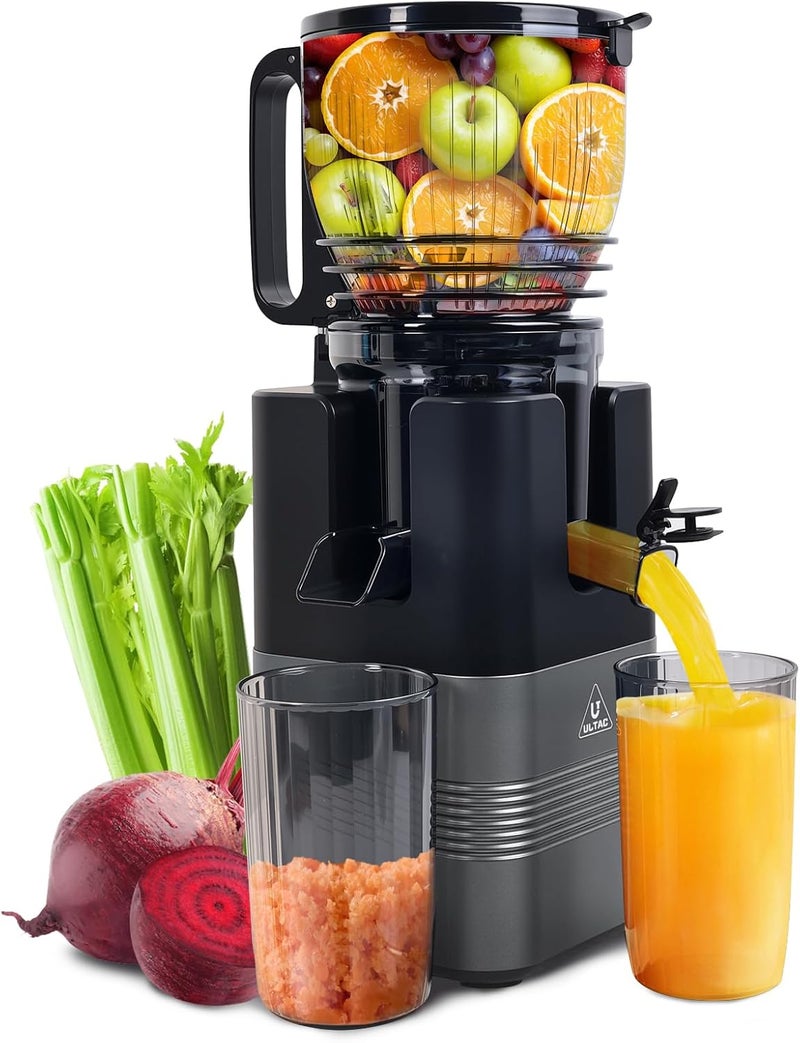 ULTAC Cold Press Juicer Machines,5.8" Extra Wide Feed Chute juicer machines,350W Slow Cold Press Juicer Machines,Slow Masticating Juicer with High Juice Yield for Whole Vegetables & Fruits, Easy to Clean - Image 1